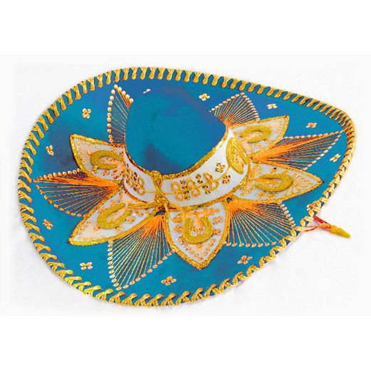 Light Blue and Gold Mariachi Sombrero Questions & Answers