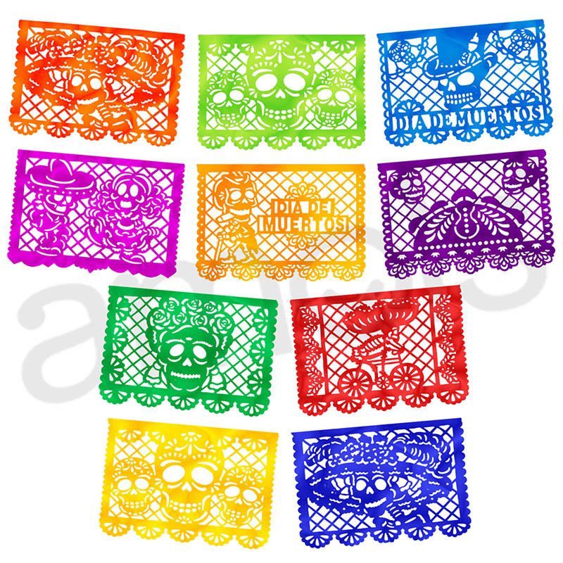 Dia de los Muertos Plastic Picado Banner Questions & Answers